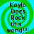 Four identical pixelated images of a green and blue spiral background with black text reading "Kayla Does Rock this world !!!!" arranged in a