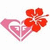 A static pixelated icon features a pink heart with white geometric patterns and a red four-petaled flower on the right side against a plain background.