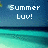 Pixelated beach scene with gradient blue sky and turquoise water, featuring white text reading 'Summer Luv!' in blocky font.
