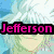 Pixelated anime-style character with light blue hair and pink text reading "Jefferson" over the image.