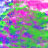 A static pixelated image with no discernible subjects or objects, composed of blended green, pink, purple, blue, and white hues in a chaotic arrangement.