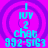 Pixelated cyan text on a purple background with concentric circles, showing 'I', 'IOV', '2', 'chat', '992-5163' stacked vertically.