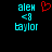Two side-by-side pixelated text displays with cyan letters and symbols on black background, one featuring a red heart symbol above the text.