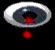 Animated sequence showing a stylized eye with red liquid dripping from its lower eyelid, transitioning through three distinct states of droplet accumulation.