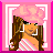 Pixel art contact sheet showing a religious-themed animated icon with three frames: a character portrait, text "Servant for Jesus!", and text "Lover of my soul!" on pink-bordered panels.