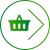Green shopping basket icon with right-pointing arrow inside circular border on gray background