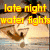 Pixelated image with yellow text 'late night water fights' over a beach scene and blue text 'blue skies hot guys summer of 08' on the right side.