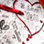 A heart-shaped icon with red ribbon and gray text on a white background, showing subtle animation changes in the ribbon's position.