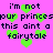 Pixelated text on bright pink background with green heart shapes, repeating phrases about not being a prince or fairytale.