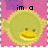 Pixelated green fish with yellow mouth and eyes on pink-purple gradient background, text changes across frames.