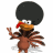 Animated turkey with afro hairstyle waving, displaying three distinct poses across frames.