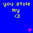 Blue background with yellow text "you stole my <3" repeated in a , pink star and cross symbols scattered across the image