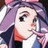 Pixelated anime-style character with purple hair and pink ear accessory on left, next to black background with white text "Anime IM" above cursive "com" on right.
