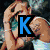 six distinct pixelated images with large letters K, I, W, A, J overlaid on varied backgrounds including a couple embracing, palm trees, and abstract patterns