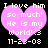 A static image shows a pink heart with white text reading "I love him so much! He is my world! <3 11-23-08" on a black background.