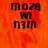 A static image with orange background and black text reading 'moza wi nzm' in three lines, displayed across four