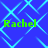 Blue background with light blue diamond-shaped lines forming a pattern, four instances of green text reading 'Rachel' positioned at each quadrant