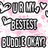 Pixelated grayscale icon with pink background showing repeated 'DIE' text and heart symbols in various arrangements.