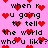 Pixelated text on pink background with red heart symbols scattered throughout, repeating phrases about telling the world who you like.