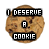 A pixelated chocolate chip cookie with overlaid text reading "I DESERVE A COOKIE" in blocky white letters on black bars.