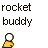 Animated contact sheet of a yellow stick figure with white head and black outline holding a rocket, showing sequential motion frames from standing to launching.