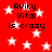 Red background with white stars and repeated black text reading "Aviry Vital is crazy" in a pixelated font.