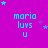 Cyan text 'maria luvs u' on magenta background with scattered cyan and purple stars, static display.
