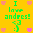 Yellow background with green text "I love andres!" and pixel art symbols including hearts, a heart symbol, and a smiley face, arranged in a pattern