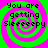 Four identical display text over a green and pink spiral background with no visible animation changes