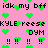 Pixelated pink background with green heart shapes and repeated black text phrases including 'idk my bff', 'KYLE reese', 'DYM', and double exclamation marks.