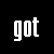 Black background with white pixelated text 'got shibby?' above a large white 'S' and red 'i' in a black circle, partially obscured by a gray rectangle.