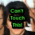 A four- shows a person with dark hair and black clothing, each displaying different overlaid text in distinct colors