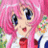 Pixelated anime-style character with pink hair and blue eyes, wearing a white and red outfit, next to text reading "Steel Angel Kurumi" on black background.