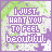 identical pixelated icons with purple text reading "I JUST WANT YOU TO FEEL beautiful" over a green and white patterned background