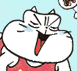 Animated cartoon characters in various expressions including crying, smiling, and squinting against blue backgrounds.