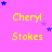Yellow text 'Cheryl Stokes' on pink background with blue and purple stars, static image.