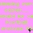 Green pixelated text on pink background with repeated phrases and small black symbols, animated to change in sequence.