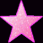 Three pink glittery stars on a black background with one star partially obscured by a gray rectangle.