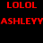 Red pixelated text on black background displays 'LOL' twice above 'ASHLEYYASHLEYY' in two