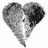 Two grayscale heart-shaped icons with pixelated textures; the right icon displays 'TRUST' text over its upper portion.