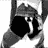 A 4-frame contact sheet of a black-and-white animated icon showing a figure in motion with arms raised and legs bent, likely dancing or performing a jump.