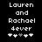 Pixelated text displays 'Lauren and Rachael dever' with five symbols below, two versions show different symbol positions.