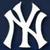A split image shows a white interlocking 'NY' logo on dark blue background and a person wearing a gray cap with small 'NY' emblem.
