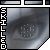 A grayscale animated eye with a pixelated iris, framed by vertical text reading "DOLLKIM" on the left side of each frame.