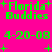 Green pixelated text on bright pink background with plus symbols, showing variations in spacing and alignment across four