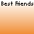 Pixelated text and heart symbols on an orange gradient background, with animated changes in repeated phrases.