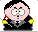 Pixelated character with pink face, black hair, and gray suit in six sequential poses showing arm movements and facial expressions.