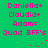 Green background with pink pixelated text repeating names and phrases, red dots forming a curved line between two identical text blocks.
