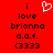 Red background with black pixelated text and a white heart symbol; two identical static frames show 'i love brionna a.a.f. (3333)' with a heart above 'i' in the first frame.