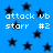 Blue background with black stars and white text reading 'attack vb starr #2' repeated across the image.